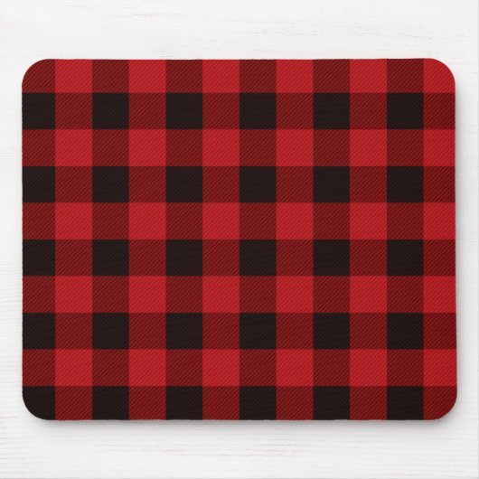Klassiek rood en zwart geruit patroon muismat (Voorkant)
