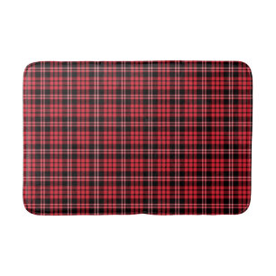 Klassiek rood en zwart tartan geruit patroon badmat