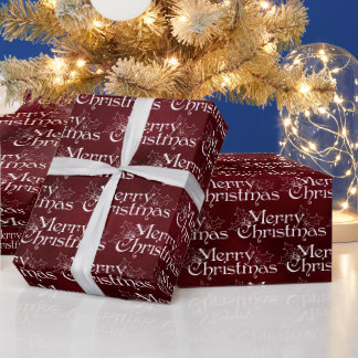 Klassiek Rood Fluwelen Vintage Prettig Kerstmis Pa Cadeaupapier