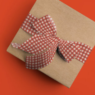 Klassiek rood geruit grosgrain lint
