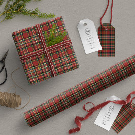 Klassiek rood geruit Kerstmis Vintage Kerstcadeau Cadeaupapier