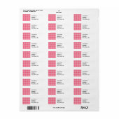 Klassiek rood geruit landelijk patroon etiket (Full Sheet)