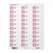 Klassiek rood geruit landelijk patroon etiket (Full Sheet)
