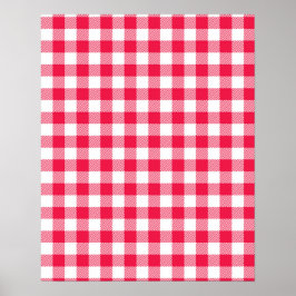 Klassiek rood geruit landelijk patroon poster