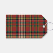 Klassiek Rood Geruit Monogram Vrolijk Kerstmis Vak Cadeaulabel (Voorkant (Horizontaal))