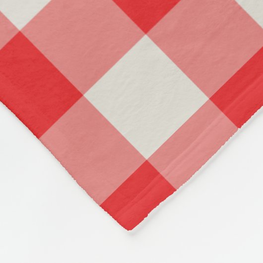 Klassiek rood geruit patroon fleece deken (Hoek)