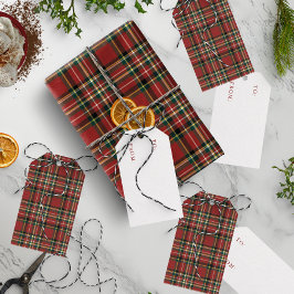 Klassiek rood geruit Van Voor kerstcadeaus Cadeaulabel