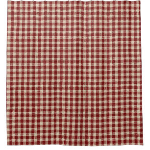 Klassiek Rood Geruit Vintage Gebreid Rutpatroon Douchegordijn