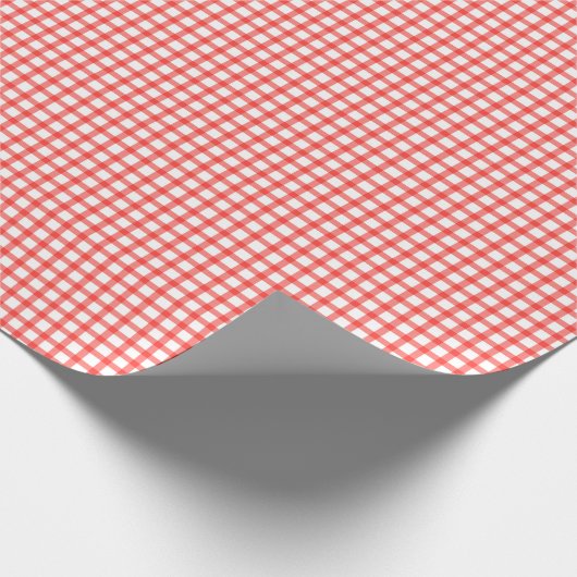 Klassiek rood Gingham inpakpapier patroon (Hoek)