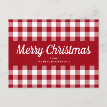 Klassiek Rood Gingham Prettig Kerstfeest