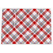 Klassiek rood groen blauw, geplakt patroon groot cadeauzakje (Voorkant)