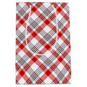 Klassiek rood groen blauw, geplakt patroon medium cadeauzakje (Voorkant)