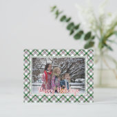 Klassiek rood groen blauw wit ruitpatroon vakantie briefkaart (Staand voorkant)