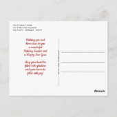Klassiek rood groen blauw wit ruitpatroon vakantie briefkaart (Achterkant)
