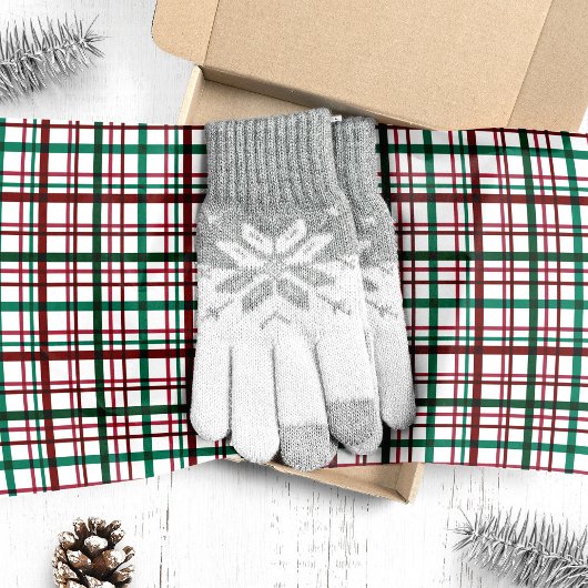 Klassiek Rood Groen Geruit Kerstmis Tissuepapier