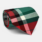 Klassiek rood groen geruite formele nek stropdas (Opgerold)