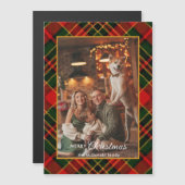Klassiek rood, groen, goud kerst geruit 1-foto (Voorkant / Achterkant)