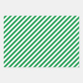 Klassiek Rood Groen Goud Kerstmis Streeppatroon Inpakpapier Vel (Voorkant 2)