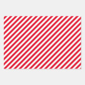 Klassiek Rood Groen Goud Kerstmis Streeppatroon Inpakpapier Vel (Voorkant)