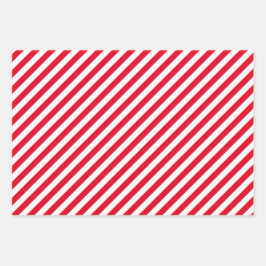 Klassiek Rood Groen Goud Kerstmis Streeppatroon Inpakpapier Vel