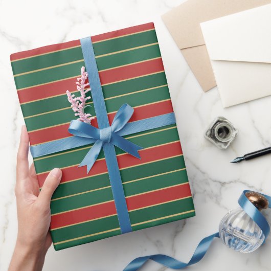 Klassiek Rood & Groen Kerst Retro Cadeaupapier (Geschenken)