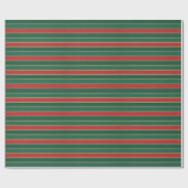 Klassiek Rood & Groen Kerst Retro Cadeaupapier (Vlak)