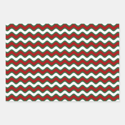 Klassiek rood groen strepen patroon kerst inpakpapier vel (Voorkant 2)