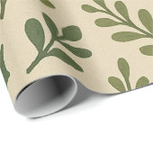 Klassiek rood groen vakantie bloemenpatroon cadeaupapier (Rol Hoek)