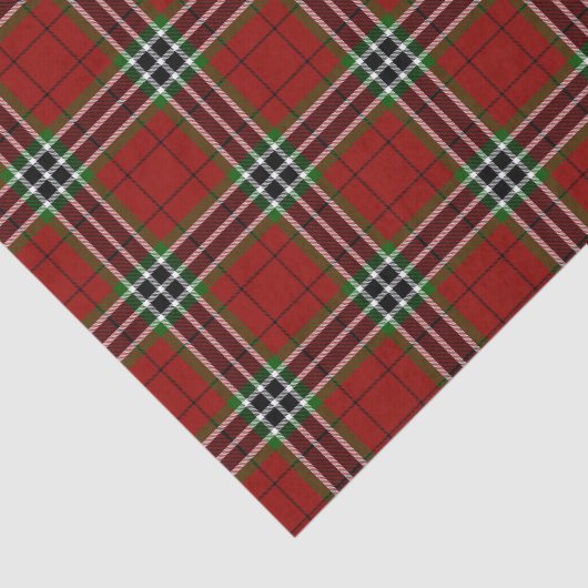 Klassiek rood groen wit kerstplaid patroon tissuepapier (Detail)