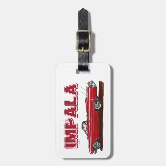 Klassiek rood impala converteerbaar Bagagelabel (Voorkant verticaal)