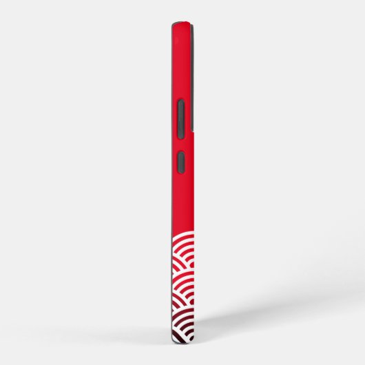 Klassiek rood Japans golflengterpatroon met Jouw n Samsung Galaxy Hoesje (Rechterkant)