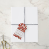 Klassiek Rood Kerst Loof Happy Holidays Cadeaulabel (Met Touw)
