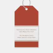 Klassiek Rood Kerst Loof Happy Holidays Cadeaulabel (Achterkant)