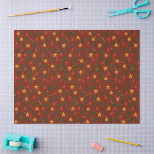 Klassiek rood kerstpapier – kerstcadeau tissuepapier (Craft)