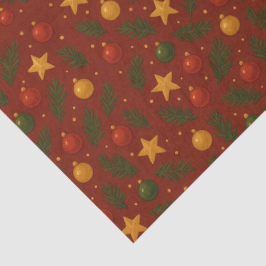 Klassiek rood kerstpapier – kerstcadeau tissuepapier (Detail)