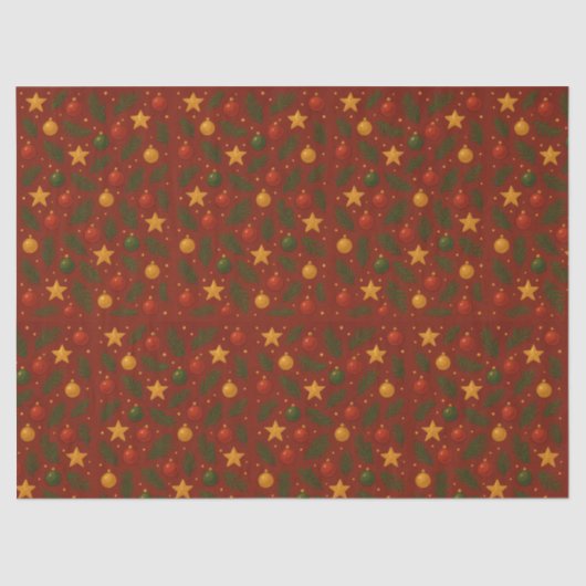 Klassiek rood kerstpapier – kerstcadeau tissuepapier (Voorkant)