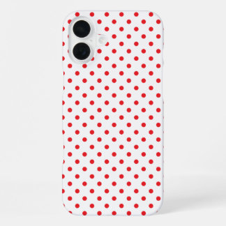 Klassiek rood klein stippenpatroon iPhone 16 plus hoesje