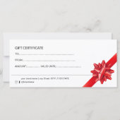 Klassiek rood lint cadeaubon (Achterkant)