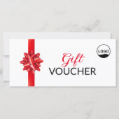 Klassiek rood lint cadeaubon (Voorkant)