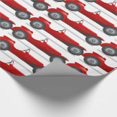 Klassiek rood looppapier met retro Classic Red Rac Cadeaupapier (Hoek)