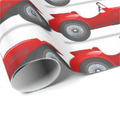 Klassiek rood looppapier met retro Classic Red Rac Cadeaupapier (Rol Hoek)