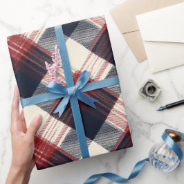 Klassiek rood marine-erfgoed tartan ruitpatroon cadeaupapier