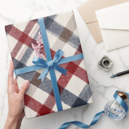 Klassiek rood marine-erfgoed tartan ruitpatroon cadeaupapier