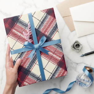 Klassiek rood marine-erfgoed tartan ruitpatroon cadeaupapier