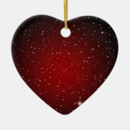 Klassiek rood met sterren > Hart ornament