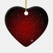 Klassiek rood met sterren > Hart ornament (Achterkant)