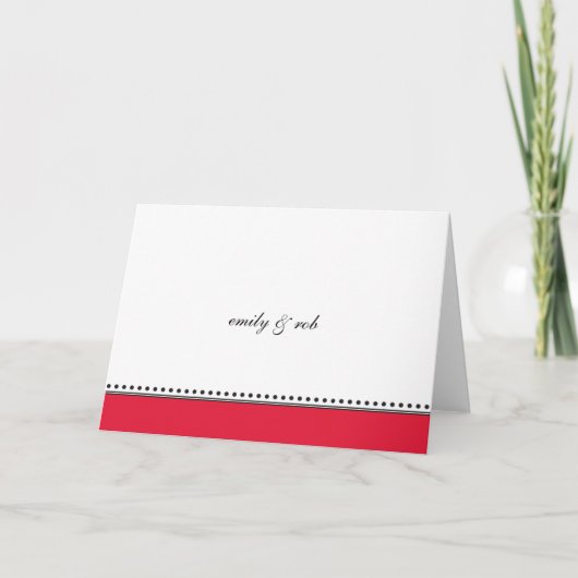 Klassiek rood met zwarte Stippen Notecards Bedankkaart (Voorkant)
