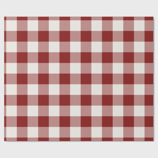 klassiek rood op wit of ELKE kleur gingham plaid Cadeaupapier (Vlak)