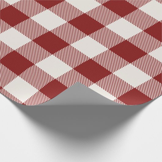 klassiek rood op wit of ELKE kleur gingham plaid Cadeaupapier (Hoek)
