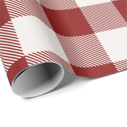 klassiek rood op wit of ELKE kleur gingham plaid Cadeaupapier (Rol Hoek)
